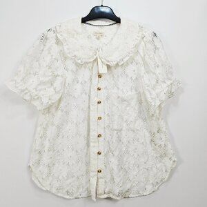 Anthropologie - Pilcro The Keira Collared Blouse - White - Large - RRP £98